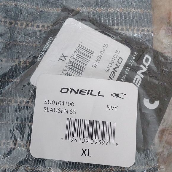O'Neill Slausen Short Sleeved Button Down Shirt, Navy, size XL - Picture 4 of 6